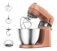 Kenwood Go KZM35.000RD, Stand Mixer with Space-Saving Design, Compact Kitchen Machine with 4L Bowl, 3 Adjustable Tools, Splashguard, 6 Speed, Elegant
