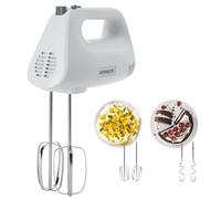 Kenwood Hand Mixer,Electric Whisk, 5 Speeds, Stainless Steel Kneaders and Beaters for Durability and Strength, 450 W, HMP30.A0WH, White