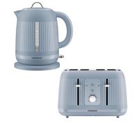 Kenwood Kettle 1.7L & 4 Slice Toaster Set, Dawn, Stone Blue