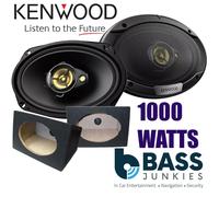 Kenwood KFC-S6976EX 1000 Watts Pair 3 Way 6x9 Car Van Shelf Speakers & MDF Boxes