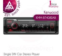 Kenwood KMM-BT408DAB Single DIN Car Stereo Player│Bluetooth│DAB+│USB│Radio│AUX