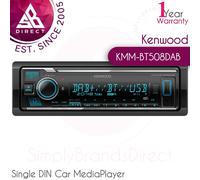 Kenwood KMM-BT508DAB Single DIN Car MediaPlayer Receiver│DAB+│FLAC│Bluetooth
