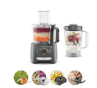 Kenwood MultiPro Compact FDP31.170GY, Food Processor with Blending Blade, Kneading Function, and Slicing Disc, 1.2L Blender, 2 Speeds + Pulse, 2.1L Bowl, 800W, Grey