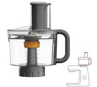 Kenwood Attachment MultiPro KAH65.000PL, Stand Mixer Accessory, Food Processor with 6 Slicing Discs, Express Dice System, 1,2 L Capacity, Dishwasher Safe, Silver, Metal, Grey and Clear