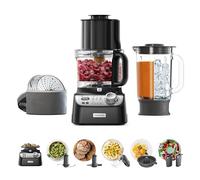 Kenwood MultiPro XL Weigh+ FDM72.990SS, Food Processor With Integrated Digital Scales & Timer, Express Dice, Adjustable Slicing Disc, Micro Serrated Knife Blade, 1.5L ThermoResist Glass Blender, Black