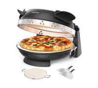 Kenwood My Pizzeria - Electric Pizza Oven, Indoor Pizza Maker, 400°C Dual Heating, Ready in Just 4 Minutes, Removable 30cm Stone, Includes 2 Peels, Timer, 1500W, Black (KPO10.000BK)
