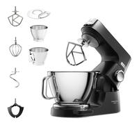 Kenwood Titanium Chef Baker Silver KVC85.004BK, Stand Mixer with Integrated Scale, 3 Stainless Steel Mixing Hooks and Rubber Whisk, 5L and 3.5L Bowls,