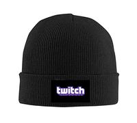 kenwozi Twitch Logo Adjustable Snapback Hip-hop Cap Warm Winter Hat Knit Beanie Black