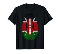 Kenya Flag Fingerprint Kenyan Gift for Kenyans T-Shirt