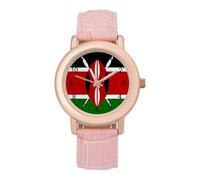 Kenya Flag Funny Women's Wrist Watch with Leather Strap
