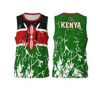 Kenya Flag Grain Basketball Jersey Shirt Team Up Sports 3D Full Print Design Jerseys Black