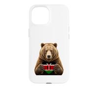 Kenya Flag Heart Pride Country Heritage Bear Kenyan Case for iPhone 15