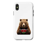 Kenya Flag Heart Pride Country Heritage Bear Kenyan Case for iPhone X/XS