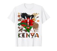 Kenya Flag Outfit Idea For Kids Kenya Food Kenyan Heritage T-Shirt