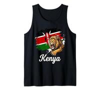 Kenya Flag Roaring Lion Maasai Shield Patriot Tank Top