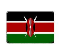 Kenya Flag Rustic Tin Sign Kenya Country Souvenir Sign Retro Metal Plaque Tin Sign National Flag Men Cave Decor Vintage Metal Signs Quality Metal Signs for Living Room Kitchen Outdoor 12x8in