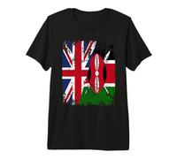 Kenya Half Britain UK Friendship Flag Kenyan Premium T-Shirt