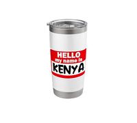 Kenya Hello Hi My Name is Tshirt Name On Custom Stainless Steel Insulated Tumbler
