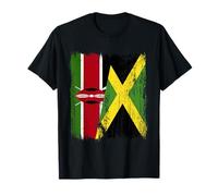 Kenya Jamaica Half Flag Kenyan Jamaican Heritage T-Shirt