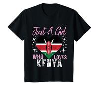 Kenya Just A Girl Who Loves Kenya Heart Flag for Girls T-Shirt