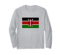 Kenya Kenyan Flag Nairobi Africa Safari Men Women Kids Long Sleeve T-Shirt