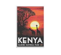 Kenya Nairobi National Park Vintage Style Travel Poster Canvas Art Print Office Family Bedroom Decorative Posters Gift Wall Decor Poster 12x18inch(30x45cm) Unframe