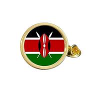 Kenya National Flag Gold Plated Domed Lapel Pin Badge in Gift Bag