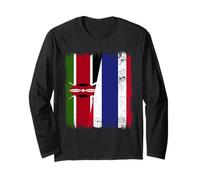 Kenya Thailand Half Flag Kenyan Thai Roots Long Sleeve T-Shirt