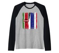 Kenya Thailand Half Flag Kenyan Thai Roots Raglan Baseball Tee
