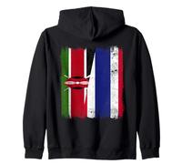 Kenya Thailand Half Flag Kenyan Thai Roots Zip Hoodie
