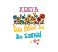 KENYA Too Wild To Be Tamed: Personalized Notebook Lined Note Pad for Women Named KENYA