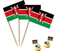 Kenya Toothpick Flag Republic of Kenya Small Mini Cocktail Fruit Cupcakes Toppers Food Stick Flags Decorations,100 Pack