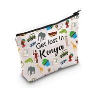 Kenya Travel Gift Get Lost in Kenya Makeup Zipper Pouch for Kenya Traveler Gift Welcome to Kenya (Kenya Bag)