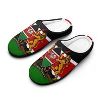 Kenyan Coat of Arms Flag Flannel Slippers For Men Memory Foam Soft Warm Home Shoes Print 11-12（44-45）
