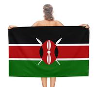 Kenyan Flag Beach Towel Oversized Lightweight Bath Towels Quick Dry Sand Free Towels for Travel Sports