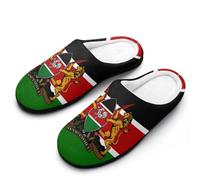 Kenyan Flag Coat of Arms Funny Men's Cotton Slippers Shoes Novelty Soft Non-Slip Sole Home Shoe