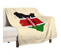 Kenyan Flag Map Lightweight Blanket Throw Warm Flannel Blankets Soft Throws for Bed Couch Sofa