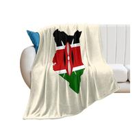 Kenyan Flag Map Lightweight Blanket Throw Warm Flannel Blankets Soft Throws for Sofa Bed Couch