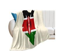 Kenyan Flag Map Lightweight Blanket Throw Warm Flannel Blankets Soft Throws for Sofa Bed Couch