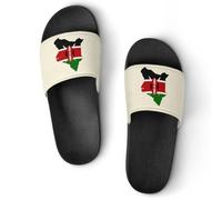 Kenyan Flag Map Shower Shoes Slipper for Women Men Beach Slippers Quick Drying Non Slip Open-Toe Sandals