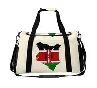 Kenyan Flag Map Trendy Duffle Bag for Travel Large Capacity Lightweight Carry on Halfday Weekender Bags