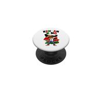 Kenyan King Dabbing Boy Kenya Pride Crown Flag Map Youth PopSockets Adhesive PopGrip