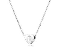 KENYG S925 Silver A-Z Capital Initial Heart Pendant Necklaces for Women Girls Lady for Christmas Birthday Graduation,Women Choker Tiny Necklaces Fashion Jewellery (E)