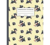 Kenzi and Friends - Yellow notebook with cute schnauzer print. College ruled lined journal: 120 page writing notebook for school, work, journaling and creative notes