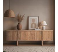 Kenzie Storage Large TV Unit - 4 Door - Natural Acacia Wood