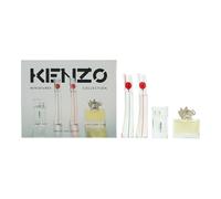 Kenzo Flower Gift Set Flower Eau De Parfum 4ml - Flower By Poppy Bouquet Eau De Parfum 4ml - L'eau Eau De Toilette 5ml - Jungle Eau De Parfum