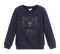 Kenzo Kids Blue Cotton Tiger Beaded Sweatshirt-12 Years