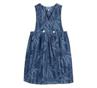 Kenzo Kids foliage-print denim dress - Blue 2-3-4-5-6-8-10-12-14