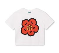 KENZO KIDS Girls Ivory Cotton Boke Flower T-Shirt-6 Years