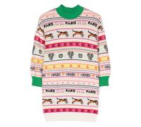 Kenzo Kids intarsia-logo knitted dress - White 6-10
